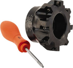 Kennametal - 8 Inserts, 3" Cut Diam, 1" Arbor Diam, 0.258" Max Depth of Cut, Indexable Square-Shoulder Face Mill - 0/90° Lead Angle, 1-3/4" High, SPCT 3125.. Insert Compatibility, Series KSSM - Exact Tooling