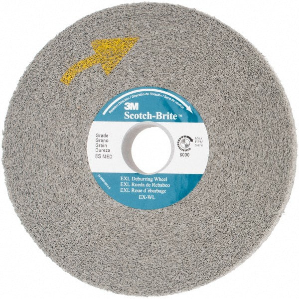 3M - 6" Diam, 1" Face Width, 1" Center Hole, Medium Grade, Silicon Carbide Deburring Wheel - Convolute, Hard Density 8 Grade, 6,000 RPM - Exact Tooling