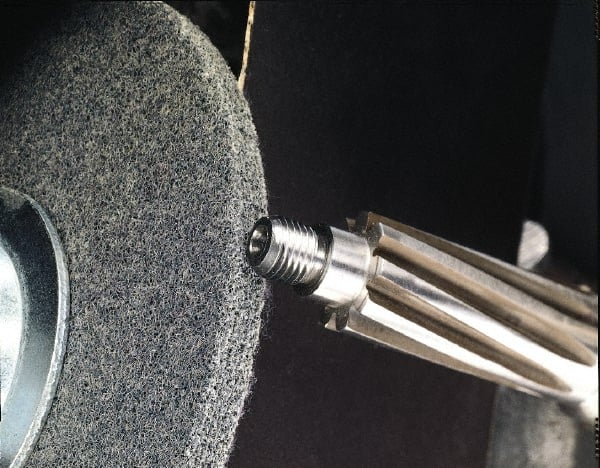 3M - 12" Diam, 1-1/2" Face Width, 5" Center Hole, Medium Grade, Aluminum Oxide Deburring Wheel - Convolute, Hard Density 6 Grade, 3,000 RPM - Exact Tooling