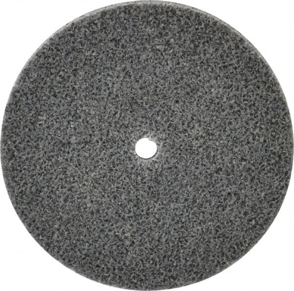 3M - 3" Diam, 1/4" Face Width, 1/4" Center Hole, Medium Grade, Aluminum Oxide Deburring Wheel - Unitized, Soft Density 2 Grade, 12,100 RPM - Exact Tooling
