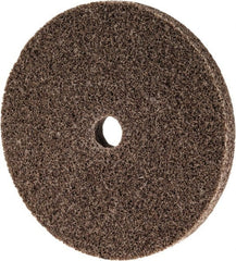 3M - 3" Diam, 1/4" Face Width, 3/8" Center Hole, Medium Grade, Aluminum Oxide Deburring Wheel - Unitized, Hard Density 8 Grade, 18,100 RPM - Exact Tooling