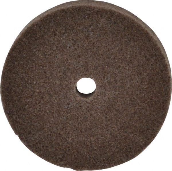 3M - 3" Diam, 1/2" Face Width, 3/8" Center Hole, Medium Grade, Aluminum Oxide Deburring Wheel - Unitized, Hard Density 8 Grade, 15,100 RPM - Exact Tooling