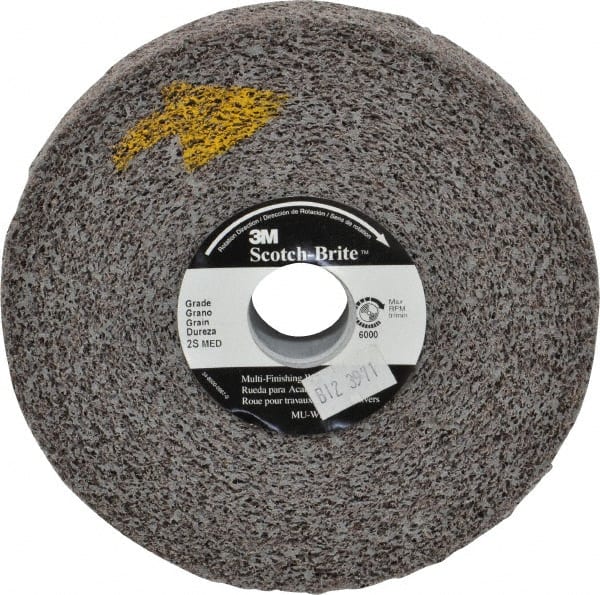 3M - 6" Diam, 1" Face Width, 1" Center Hole, Medium Grade, Silicon Carbide Deburring Wheel - Convolute, Soft Density 2 Grade, 6,000 RPM - Exact Tooling