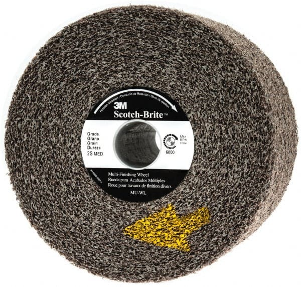 3M - 6" Diam, 4" Face Width, 1" Center Hole, Medium Grade, Silicon Carbide Deburring Wheel - Convolute, Soft Density 2 Grade, 6,000 RPM - Exact Tooling