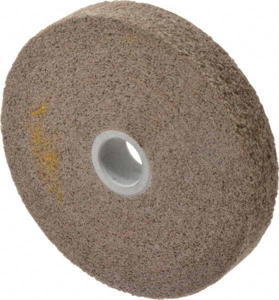 3M - 6" Diam, 1" Face Width, 1" Center Hole, Very Fine Grade, Aluminum Oxide Deburring Wheel - Convolute, Hard Density 7 Grade, 6,000 RPM - Exact Tooling