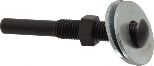 3M - 1/4" Shank Diam Unitized Deburring Wheel Mandrel - Compatible with 2 Inch, 3" Diam x 1/4" Wide x 1/4" Hole Deburring Wheels - Exact Tooling