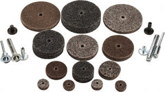 3M - 30 Piece Deburring Kit - 1/2, 1, 1-1/2 & 2" Diam Unitized Wheels in Fine, Medium & Coarse Grades, 1/8 & 1/4" Shank Diam, Aluminum Oxide & Silicon Carbide - Exact Tooling