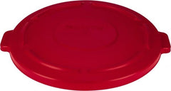 Rubbermaid - Round Lid for Use with 44 Gal Round Trash Cans - Red, Polyethylene, For Brute Trash Cans - Exact Tooling