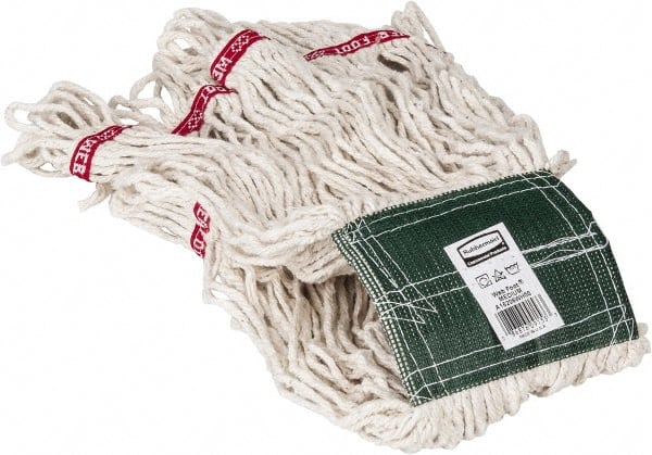 Rubbermaid - 5" Green Head Band, Medium Blended Fiber Loop End Mop Head - 4 Ply, Use for General Purpose - Exact Tooling
