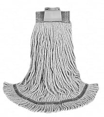 Rubbermaid - 5" Red Head Band, Large Blended Fiber Loop End Mop Head - 4 Ply, Use for General Purpose - Exact Tooling