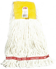 Rubbermaid - 5" Yellow Head Band, Small Blended Fiber Loop End Mop Head - 4 Ply, Use for General Purpose - Exact Tooling