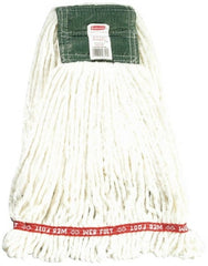 Rubbermaid - 5" Green Head Band, Medium Blended Fiber Loop End Mop Head - 4 Ply, Use for General Purpose - Exact Tooling