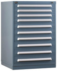 Vidmar - 6 Drawer, Preconfigured Modular Storage Cabinet - Steel, 30" Wide x 27-3/4" Deep x 44" High, Light Blue - Exact Tooling