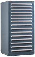 Vidmar - 8 Drawer, Preconfigured Modular Storage Cabinet - Steel, 30" Wide x 27-3/4" Deep x 59" High, Light Blue - Exact Tooling