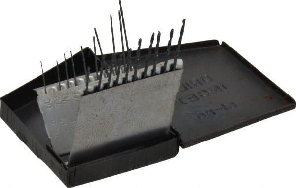 Interstate - 118° Point, Oxide Finish, High Speed Steel Jobber Length Drill Bit Set - Exact Tooling