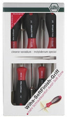 Wiha - 5 Piece 5 to 11mm Nutdriver Set - Solid Shaft, Ergonomic Handle - Exact Tooling