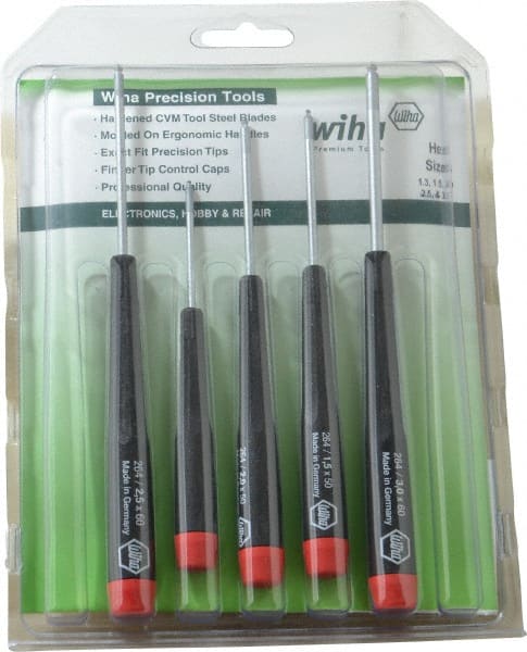 Wiha - 5 Piece, Hex Driver Set - Hex - Exact Tooling