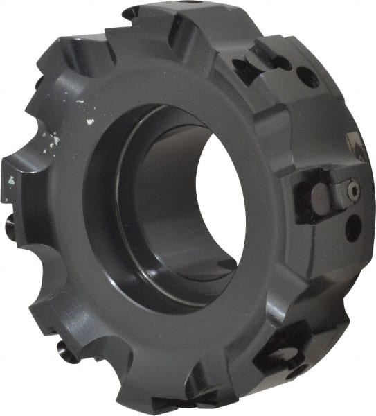 Kennametal - 8 Inserts, 4" Cut Diam, 1-1/2" Arbor Diam, 0.236" Max Depth of Cut, Indexable Square-Shoulder Face Mill - 0/90° Lead Angle, 1-3/4" High, SPHX 1205... Insert Compatibility, Series Fix-Perfect - Exact Tooling