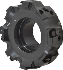 Kennametal - 8 Inserts, 4" Cut Diam, 1-1/2" Arbor Diam, 0.236" Max Depth of Cut, Indexable Square-Shoulder Face Mill - 0/90° Lead Angle, 1-3/4" High, SPHX 1205... Insert Compatibility, Series Fix-Perfect - Exact Tooling