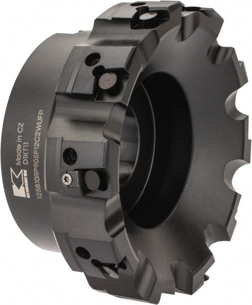 Kennametal - 10 Inserts, 5" Cut Diam, 1-1/2" Arbor Diam, 0.236" Max Depth of Cut, Indexable Square-Shoulder Face Mill - 0/90° Lead Angle, 2-3/8" High, SPHX 1205... Insert Compatibility, Series Fix-Perfect - Exact Tooling