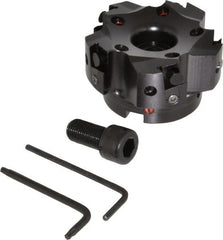 Kennametal - 5 Inserts, 3" Cut Diam, 1" Arbor Diam, 0.394" Max Depth of Cut, Indexable Square-Shoulder Face Mill - 0/90° Lead Angle, 1-3/4" High, BGHX 15L5... Insert Compatibility, Through Coolant, Series Fix-Perfect - Exact Tooling