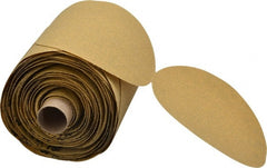 3M - 5" Diam, 80 Grit FEPA, Aluminum Oxide Adhesive PSA Disc - Medium Grade, Gold, A Weighted Backing, Flexible, Use with Random Orbital Sanders - Exact Tooling