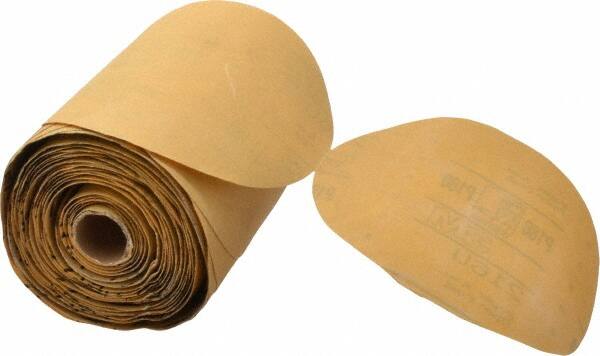 3M - 6" Diam, 180 Grit FEPA, Aluminum Oxide Adhesive PSA Disc - Very Fine Grade, Gold, A Weighted Backing, Flexible, Use with Random Orbital Sanders - Exact Tooling