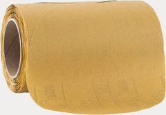 3M - 8" Diam, 220 Grit FEPA, Aluminum Oxide Adhesive PSA Disc - Very Fine Grade, Gold, A Weighted Backing, Flexible, Use with Random Orbital Sanders - Exact Tooling