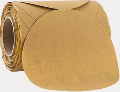 3M - 8" Diam, 120 Grit FEPA, Aluminum Oxide Adhesive PSA Disc - Fine Grade, Gold, A Weighted Backing, Flexible, Use with Random Orbital Sanders - Exact Tooling