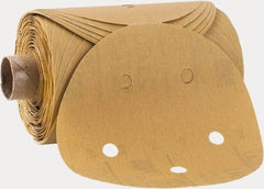 3M - 5" Diam, 400 Grit FEPA, Aluminum Oxide Adhesive PSA Disc - Extra Fine Grade, Gold, A Weighted Backing, Flexible, Use with Random Orbital Sanders - Exact Tooling