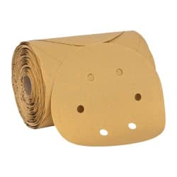 3M - 6" Diam, 180 Grit FEPA, Aluminum Oxide Adhesive PSA Disc - Very Fine Grade, Gold, A Weighted Backing, Flexible, Use with Random Orbital Sanders - Exact Tooling