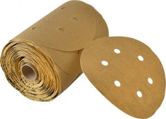 3M - 6" Diam, 100 Grit FEPA, Aluminum Oxide Adhesive PSA Disc - Fine Grade, Gold, A Weighted Backing, Flexible, Use with Random Orbital Sanders - Exact Tooling