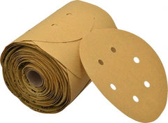 3M - 6" Diam, 80 Grit FEPA, Aluminum Oxide Adhesive PSA Disc - Medium Grade, Gold, A Weighted Backing, Flexible, Use with Random Orbital Sanders - Exact Tooling
