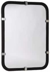 PRO-SAFE - Indoor/Outdoor Rectangular Flat Safety, Traffic & Inspection Mirrors - Acrylic Lens, Laminated Hardboard Backing, 16" High - Exact Tooling