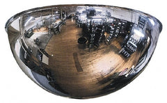 PRO-SAFE - Indoor & Outdoor Full Dome Dome Safety, Traffic & Inspection Mirrors - Acrylic Lens, Steel Backing, 18" Diam, 20' Max Covered Distance - Exact Tooling