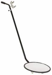 PRO-SAFE - Indoor Round Portable Inspection Safety, Traffic & Inspection Mirrors - Glass Lens, Steel Backing, 11" Diam x 36-60" High - Exact Tooling