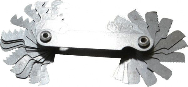 SPI - 30 Leaf, 4 to 42 TPI Range, Steel Screw Pitch Gage - 60° Thread Angle - Exact Tooling