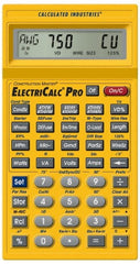 Calculated Industries - 8-Digit LCD with Annunciator-Legends 30 Function Handheld Calculator - 5/8" x 2-1/2" (15.88mm x 63.5mm) Display Size, Yellow, CR-2032 Powered, 9" Long x 8-1/2" Wide x 1-1/2" High - Exact Tooling
