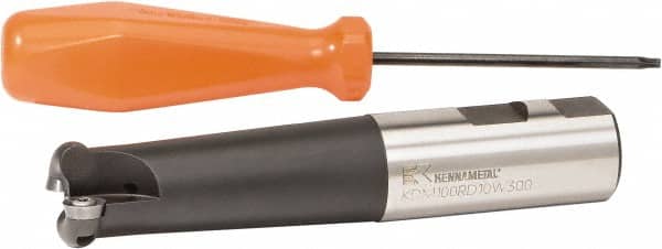 Kennametal - 3/4" Cut Diam, 1" Shank Diam, 5.28" OAL, Indexable Ball Nose End Mill - Exact Tooling