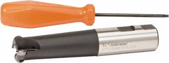 Kennametal - 3/4" Cut Diam, 1" Shank Diam, 5.28" OAL, Indexable Ball Nose End Mill - Exact Tooling