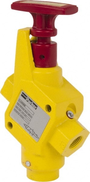 Parker - 1/2" NPT Safety Lockout Valve - 3-Way, 2 Position, Handle, 9.5 CV Rate, 250 Max psi & 160°F Max Temp - Exact Tooling
