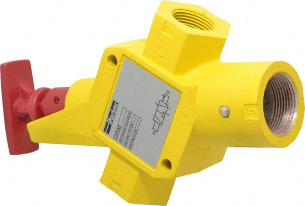 Parker - 1" NPT Safety Lockout Valve - 3-Way, 2 Position, Handle, 9.5 CV Rate, 250 Max psi & 160°F Max Temp - Exact Tooling