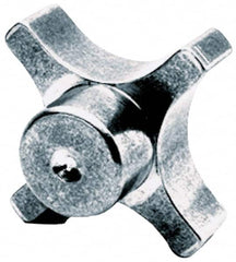 Gibraltar - 76.2mm Head Diam, 4 Point Lobed Knob - M16x2 Hole, Aluminum - Exact Tooling