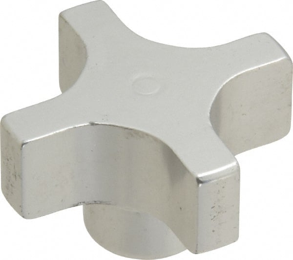 Gibraltar - 38.1mm Head Diam, 4 Point Lobed Knob - M8x1.25 Hole, Aluminum - Exact Tooling