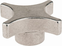 Gibraltar - 76.2mm Head Diam, 4 Point Lobed Knob - M16x2 Hole, Aluminum - Exact Tooling