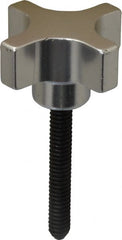 Gibraltar - 1-1/2" Head Diam, 4 Point Lobed Knob - 1/4-20 Stem, Aluminum - Exact Tooling