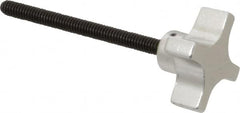 Gibraltar - 1-1/2" Head Diam, 4 Point Lobed Knob - 1/4-20 Stem, Aluminum - Exact Tooling