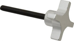 Gibraltar - 2" Head Diam, 4 Point Lobed Knob - 5/16-18 Stem, Aluminum - Exact Tooling