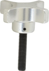 Gibraltar - 2-1/2" Head Diam, 4 Point Lobed Knob - 3/8-16 Stem, Aluminum - Exact Tooling