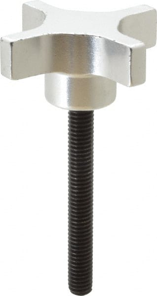 Gibraltar - 2-1/2" Head Diam, 4 Point Lobed Knob - 3/8-16 Stem, Aluminum - Exact Tooling